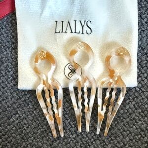 Women's Hair Clips- Cream and tan